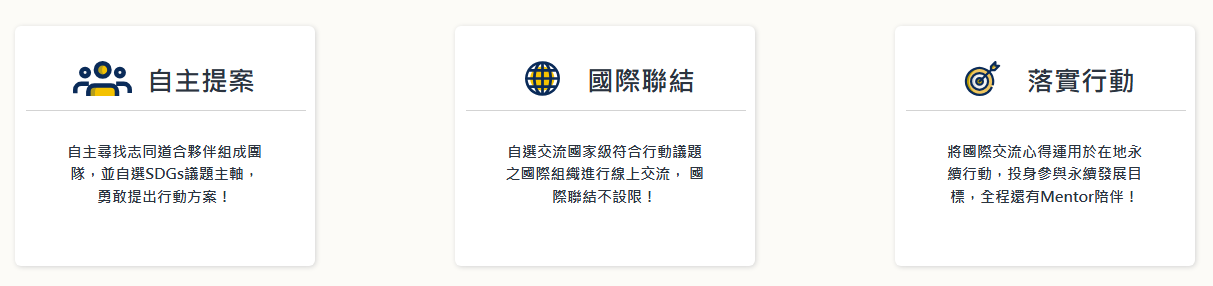 自主提案 | 國際聯結 | 落實行動